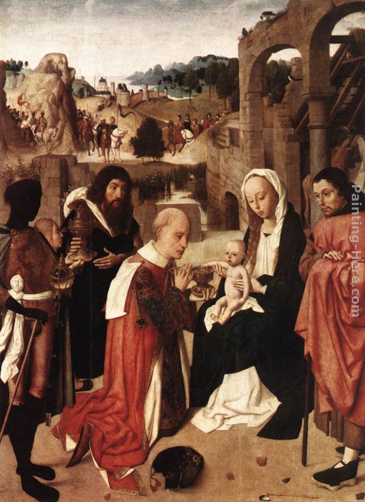 Adoration of the Kings painting - Geertgen tot Sint Jans Adoration of the Kings art painting